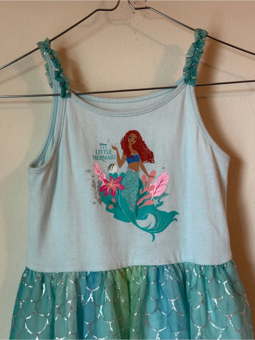 Kids Disney Jumping Beans Light Green-Blue Little Mermaid Dress - Picture 2 of 6